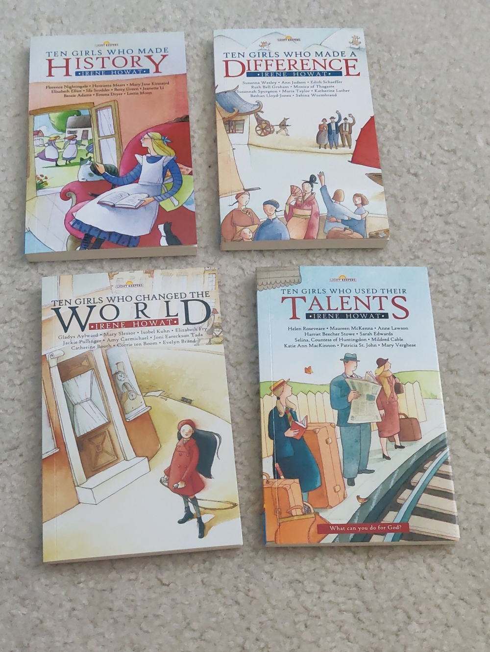 Set of 4 "Ten Girls Who..." Illustrated Paperback Books Y2K Cottagecore Classic